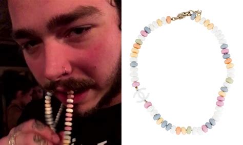 chanel candy necklace post malone|Post Malone Flexes His Lavish Jewelry Collection .